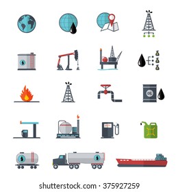 Oil and petrol icon set