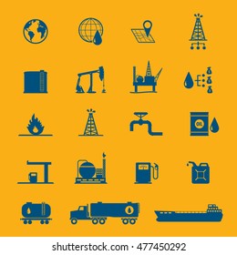 Oil and petrol icon set