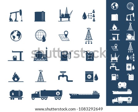 Oil and petrol icon set