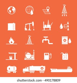 Oil and petrol industry icon set. Eps10 vector icons.