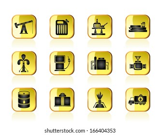 Oil and petrol industry icons - vector icon set
