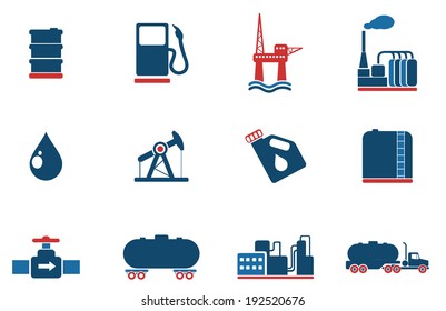 Oil and petrol industry objects icons