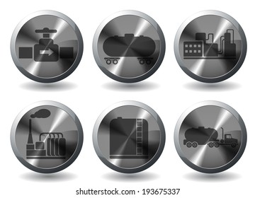 Oil and petrol industry objects icons
