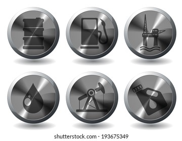 Oil and petrol industry objects icons