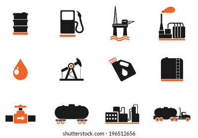 Oil and petrol industry objects icons