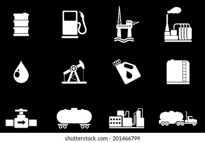 Oil and petrol industry objects icons