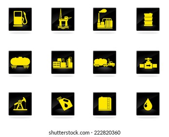 Oil and petrol industry objects icons