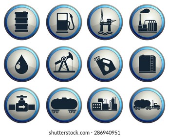 Oil and petrol industry objects icons