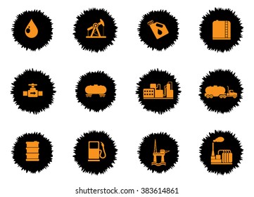 Oil and petrol industry objects icons 