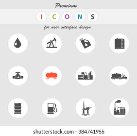 Oil and petrol industry objects icons