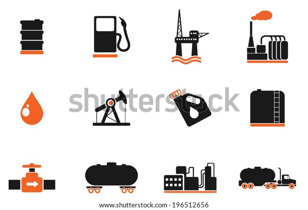 Oil Petrol Industry Objects Icons Stock Vector (Royalty Free) 196512656 ...