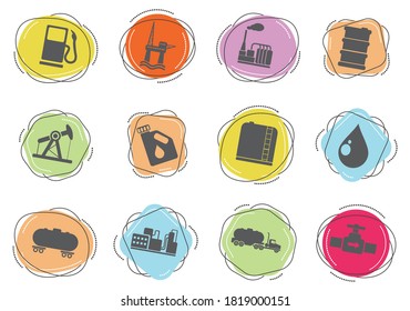 Oil and petrol industry objects simply symbols for web and user interface