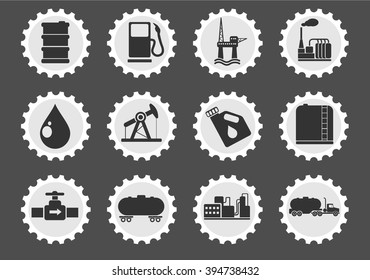 Oil and petrol industry objects  simply symbols for web and user interface