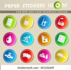 Oil and petrol industry objects simply symbols for web and user interface