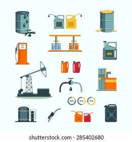 Oil and petrol industry vector objects 