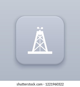 Oil, Petroleum button, best vector on a gray background