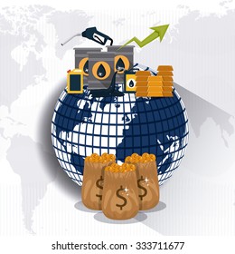 Oil and Petroleum concept with money icons designs, vector illustration eps 10