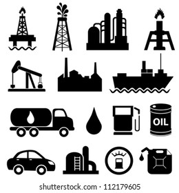 Oil and petroleum icon set