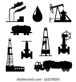 Oil and petroleum icon set.