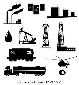 Oil and petroleum icon set.