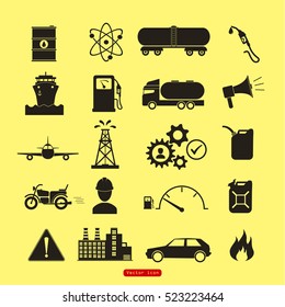 Oil and petroleum icon set