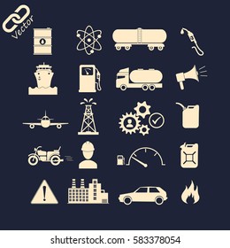 Oil and petroleum icon set