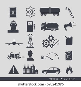 Oil and petroleum icon set