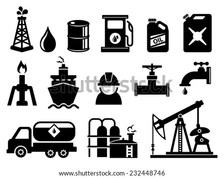 Oil and petroleum icon set