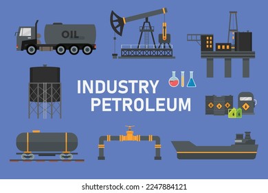 Industria petrolera 2d concepto de ilustración vectorial para banner, sitio web, ilustración, página de aterrizaje, volante, etc