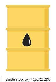 Oil petroleum industry, barrel with drop sign, diesel product, isolated at white symbol, storage, tank, cistern, vat, tub, resorvoir with crude oil, making industrial petroleum for different purposes