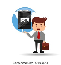 oil and petroleum industry businessman world vector illustration eps 10