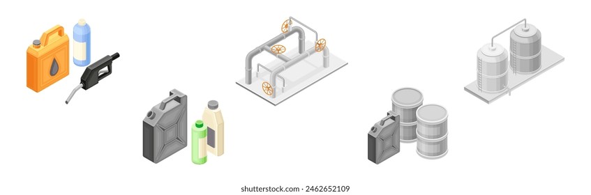 Industria petrolera con conjunto de Vector de extracción de combustible