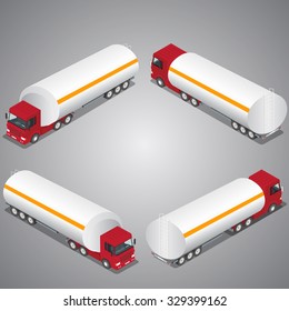 Oil, petroleum transportation, tank car, tanker. Oil industry business. Flat 3d isometric infographic  vector illustration.