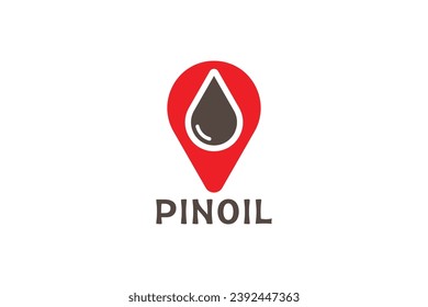 Ilustración del logotipo de localización del mapa del aceite y del pin