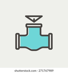 Línea delgada del icono del tubo de aceite para diseño de web y móvil, minimalista moderno y plano. Icono del vector con contorno gris oscuro y color de desplazamiento en fondo gris claro.