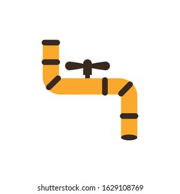 Oil pipe with tap design, Fracking industry fuel technology power industrial production and petroleum theme Vector illustration