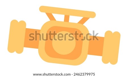 Oil pipeline in flat design. Pipe with valve ball for conduit system. Vector illustration isolated.