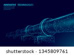 Oil pipeline low poly business concept. Finance economy polygonal petrol production. Petroleum fuel industry transportation line connection dots blue vector illustration