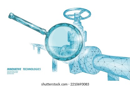 Oil pipeline low poly business concept. Finance economy polygonal petrol production. Petroleum fuel industry transportation line connection dots blue vector illustration