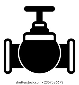 Gasoducto de petróleo con icono sólido de grifo, concepto de industria petrolera, combustible, gas, gasolina, señal de vector de tubería sobre fondo blanco, icono de estilo glifo para concepto móvil y diseño web. Gráficos vectoriales
