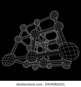 Oil pipeline with valve. Petrol production. Petroleum fuel industry transportation line. Wireframe low poly mesh vector illustration