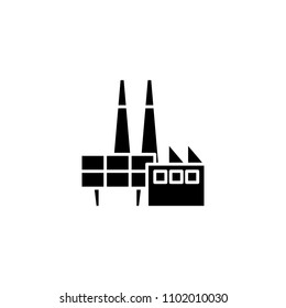 Oil platform black icon concept. Oil platform flat  vector symbol, sign, illustration.