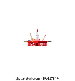 Oil Platform colorful vector design