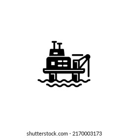 Oil Platform filled line icon. linear style sign for mobile concept and web design. Outline vector icon. Symbol, logo illustration. Vector graphic