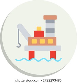 Icono de estilo de círculo plano de plataforma de aceite