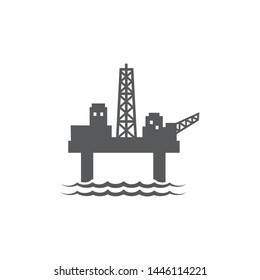 Oil Platform Flat Icon On White Background