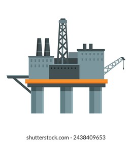 Icono de gas de plataforma de petróleo vector de dibujos animados. Energía oceánica. Contenedor marino de extracción