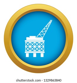 Oil platform icon blue vector isolated on white background for any design