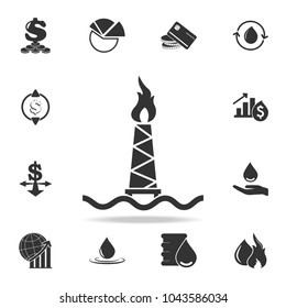 Oil platform icon. Detailed set of finance, banking and profit element icons. Premium quality graphic design. One of the collection icons for websites, web design on white background