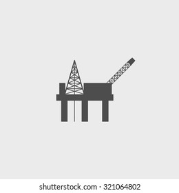Oil platform icon. Flat design style eps 10